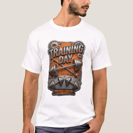 アイコニックオレンジTRAINING DAY Tシャツデザイン Tシャツ (正面)