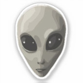 アイコニックグレイエイリアン顔 | SF UFO Extraterrestri シール (正面)