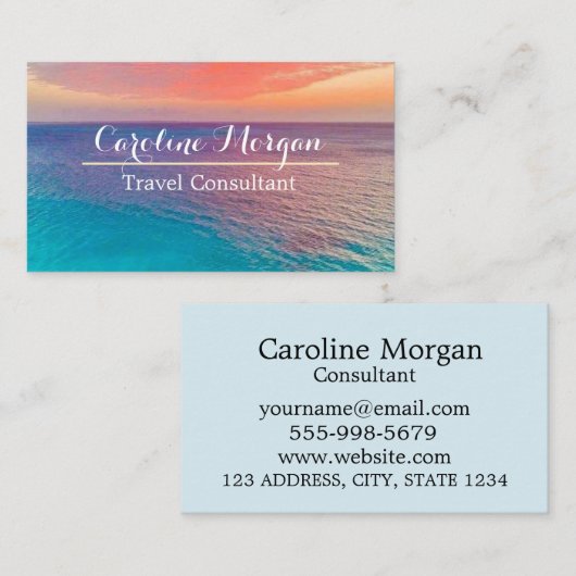 アイコニックビーチシーントラベルエージェントコンサルタント 名刺 (正面/裏面)