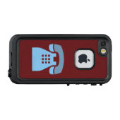 アイコニックブルーレトロ電話オン任意の色 LifeProof iPhoneケース (裏面横)