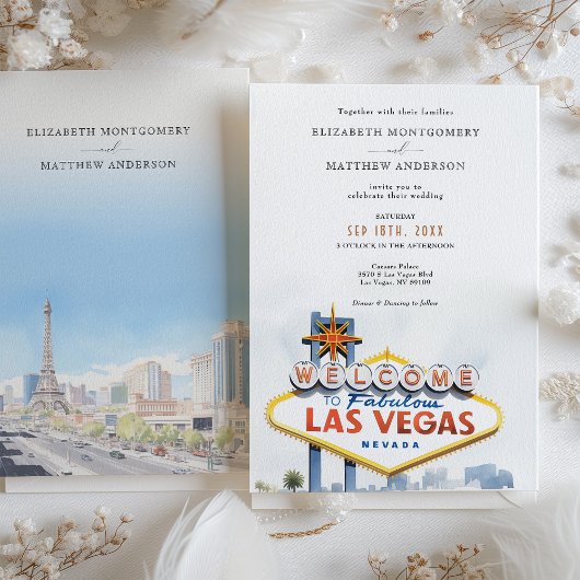 アイコニックベガスウェルカムサイン結婚式招待状 招待状