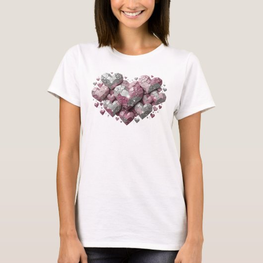 アイコニックレッドの抽象芸術Tシャツ Tシャツ (正面)