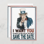 アイコニックヴィンテージアンクルサムパーティー発表 案内ポストカード (正面/裏面)