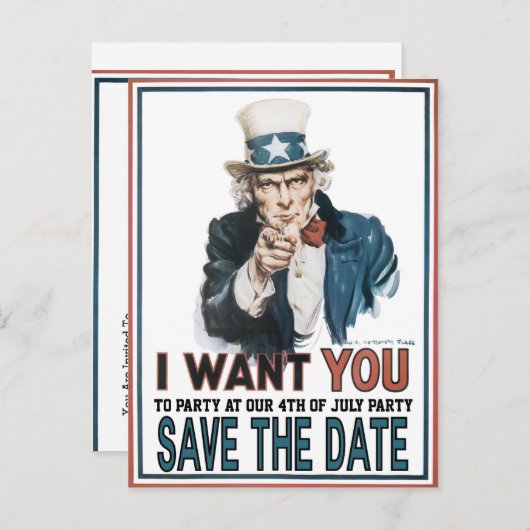 アイコニックヴィンテージアンクルサムパーティー発表 案内ポストカード (正面/裏面)