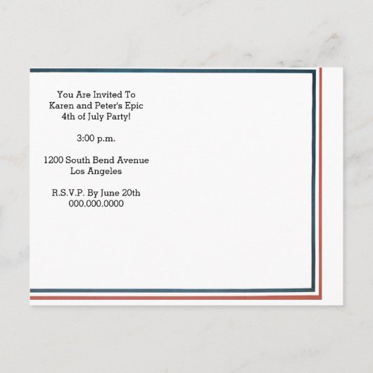 アイコニックヴィンテージアンクルサムパーティー発表 案内ポストカード (裏面)