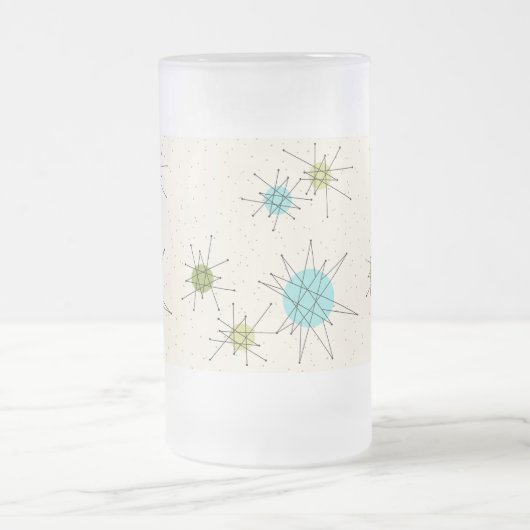 アイコニック原子スターバストすりガラス製マグカップ フロストグラスビールジョッキ (中央)
