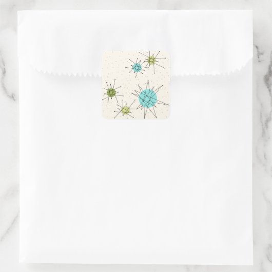 アイコニック原子スターバストスクエアステッカー スクエアシール (バッグ)