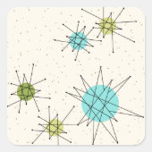 アイコニック原子スターバストスクエアステッカー スクエアシール (正面)