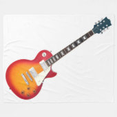 アイコニック日が差すことエレキギター フリースブランケット (正面(横))