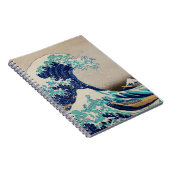 アイコニック素晴らしブルー日本のウェーブアート ノートブック (右側)