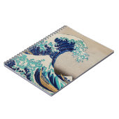 アイコニック素晴らしブルー日本のウェーブアート ノートブック (左側)