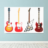 アイコニック電気ギター32x48 キャンバスプリント (インサイチュ (ウッドフロア))