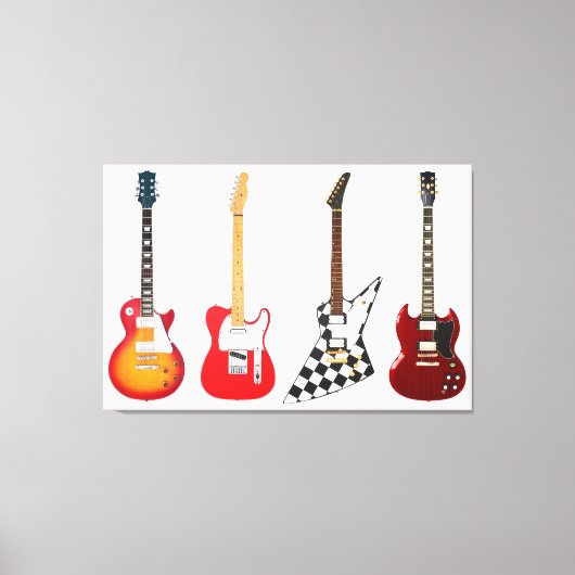 アイコニック電気ギター32x48 キャンバスプリント (正面)