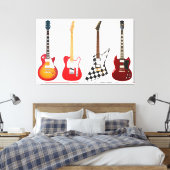 アイコニック電気ギター32x48 キャンバスプリント (インサイチュ (寝室))