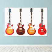 アイコニック電気ギター32x48 キャンバスプリント (インサイチュ (ウッドフロア))