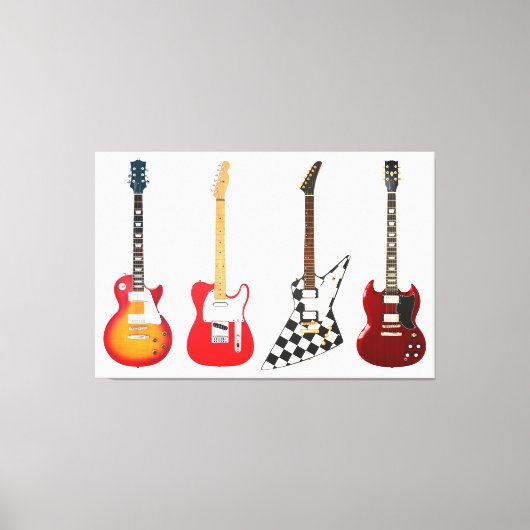 アイコニック電気ギター40x60 キャンバスプリント (正面)