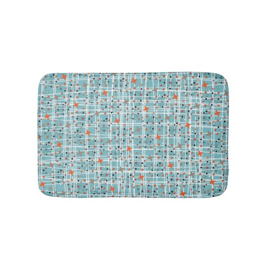 アイコニック1950年代原子スターバストレトロデザイン バスマット (正面)