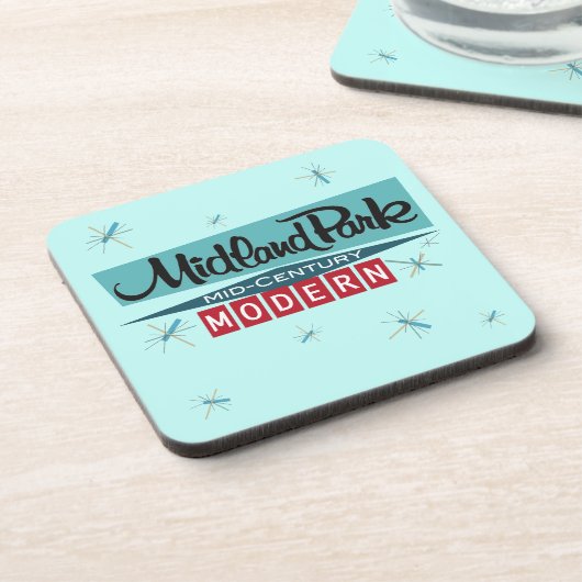 アイコニック60年代中世コーモダンスター コースター (左側)