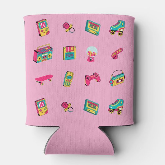 アイコニック90の誕生日ギフト、写真とピンク 缶クーラー (裏面)