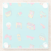 アイコニック90's -おもしろいレトロパーティーテーマ ガラスコースター (裏面)