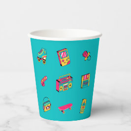 アイコニック90's -おもしろいレトロパーティーテーマ 紙コップ