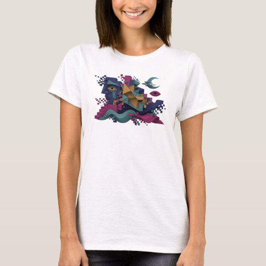 アイコニック ネイビー VISION 3Dテキストアート Tシャツ (正面)