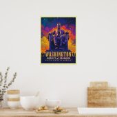 アイコニック・ワシントンDCとリンカーン・メモリアル ポスター (キッチン)