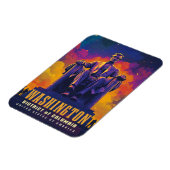 アイコニック・ワシントンDCとリンカーン・メモリアル マグネット (左側)