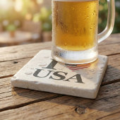 アイコニック「I ❤️ USA」ストーン・コースター ストーンコースター