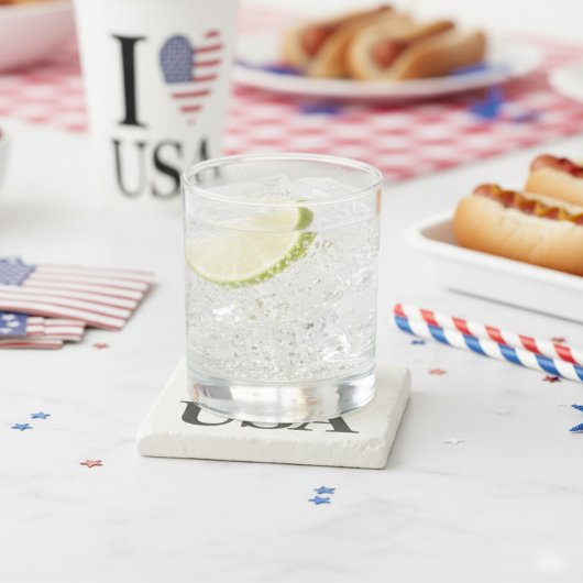 アイコニック「I ❤️ USA」ストーン・コースター ストーンコースター