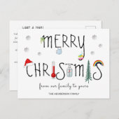 アイコニックCovid19パーソナライズされたクリスマスホリデー ポストカード (正面/裏面)