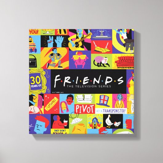 アイコニックFRIENDS™パターン キャンバスプリント (正面)