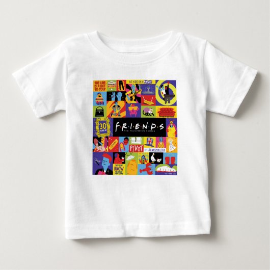アイコニックFRIENDS™パターン ベビーTシャツ (正面)