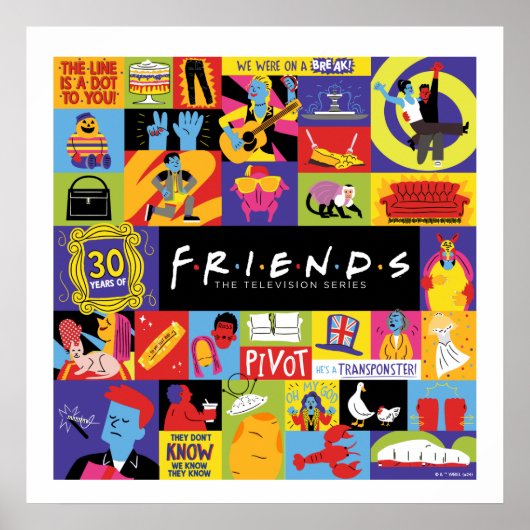 アイコニックFRIENDS™パターン ポスター (正面)