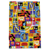 アイコニックFRIENDS™パターン ミディアムペーパーバッグ (正面)