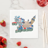 アイコニックLondon Landmarks UKマップ（ブリティッシュ・トラベル） スタンダードランチョンナプキン (インサイチュ)