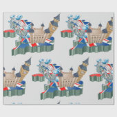 アイコニックLondon Landmarks UKマップ（ブリティッシュ・トラベル） ラッピングペーパー (フラット)