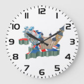 アイコニックLondon Landmarks UKマップ（ブリティッシュ・トラベル） ラージ壁時計 (正面)