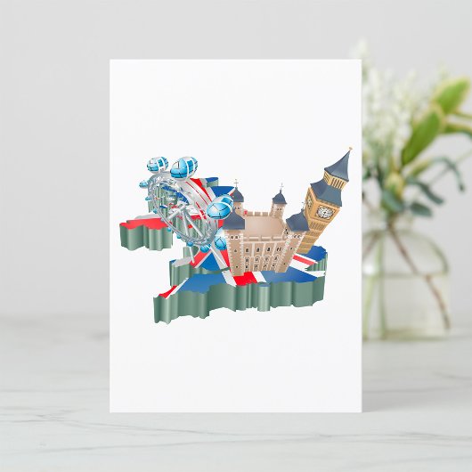 アイコニックLondon Landmarks UKマップ(ブリティッシュ・トラベル) 招待状