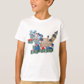 アイコニックLondon Landmarks UKマップ(ブリティッシュ・トラベル) Tシャツ (正面)