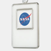 アイコニックNASAフレーム休日オーナメント（垂直） シルバープレートフレームオーナメント (左)