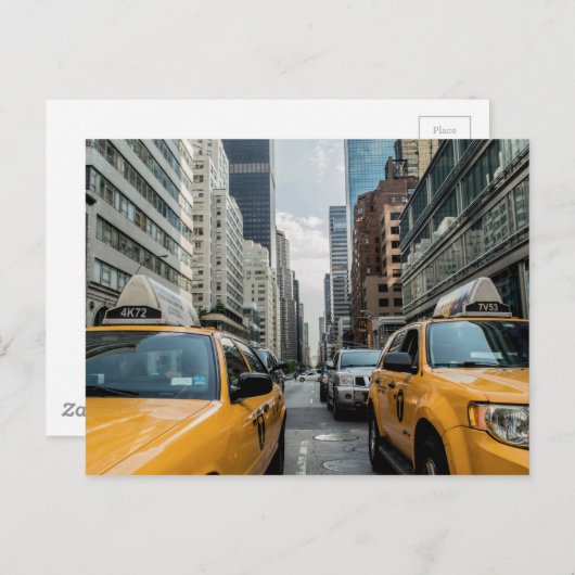 アイコニックNYシティイエロータクシー ポストカード (正面/裏面)