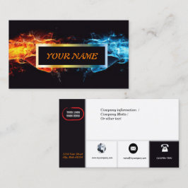 アイコンが付いているカスタムな火nの氷の名刺 名刺