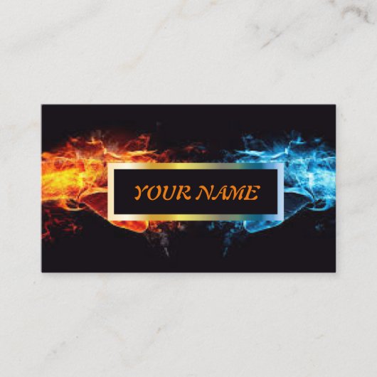 アイコンが付いているカスタムな火nの氷の名刺 名刺 (正面)