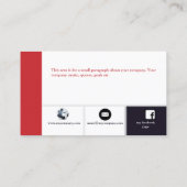 アイコンが付いている専門の写真の名刺-海軍 名刺 (裏面)