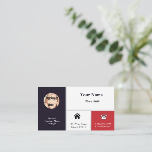 アイコンが付いている専門の写真の名刺-海軍 名刺 (スタンド正面)