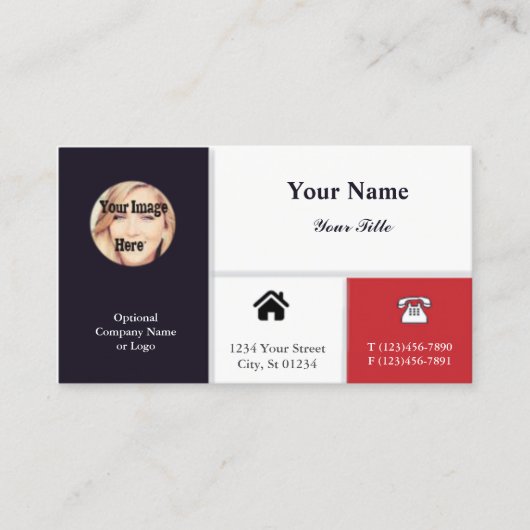 アイコンが付いている専門の写真の名刺-海軍 名刺 (正面)