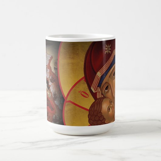 アイコンが付いている正統のクリスマスのマグ コーヒーマグカップ (中央)