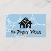 アイコンのクリーニング | シャボン玉背景 名刺 (正面)