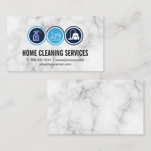 アイコンのクリーニング |大理石背景 名刺 (正面/裏面)